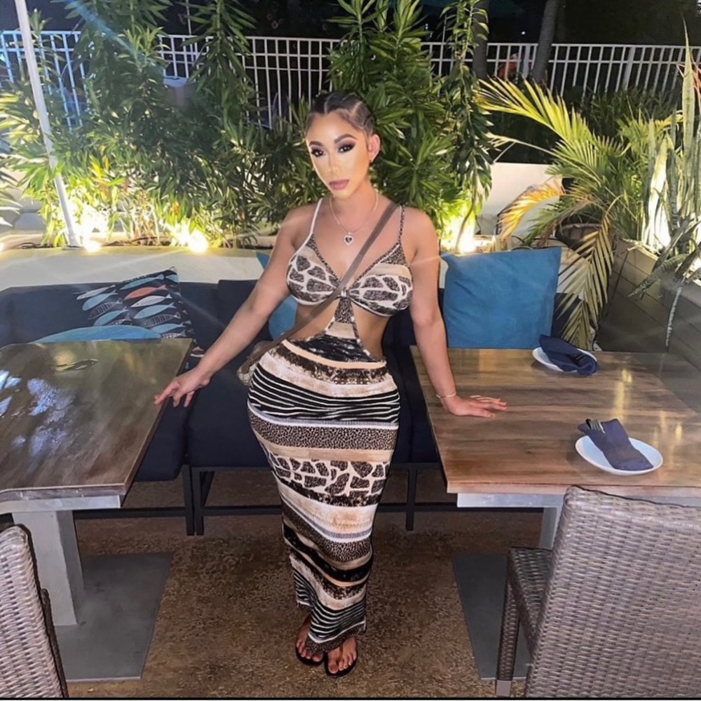 Leopard Print Cutout Maxi Dress
